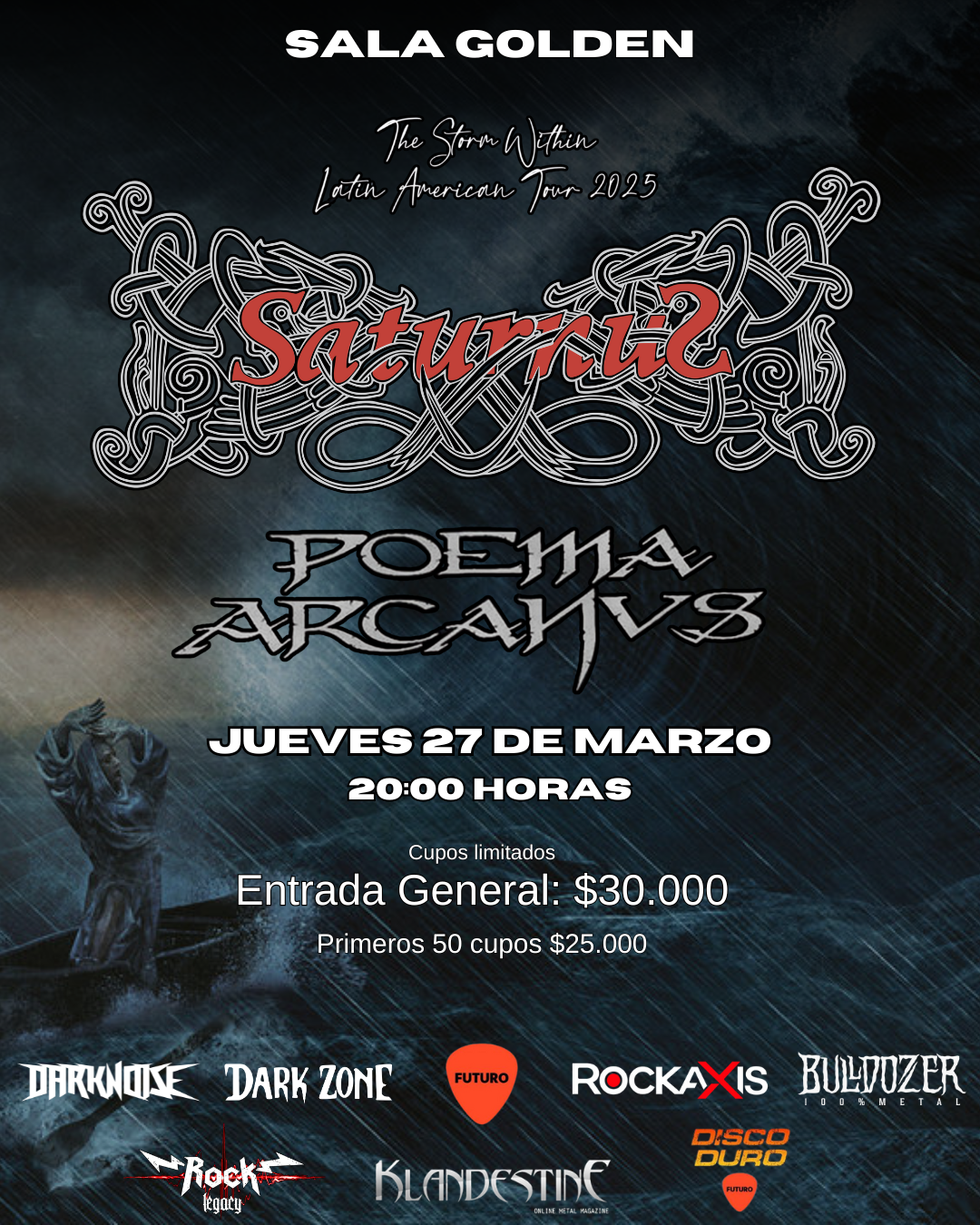 Saturnus confirma fecha en Rancagua para el 27 de marzo